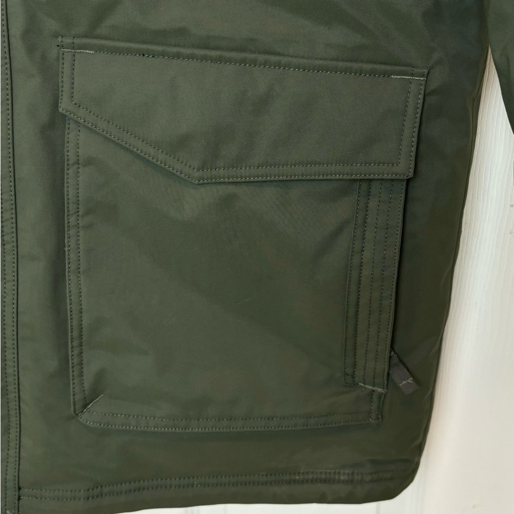 Eddie Bauer Men’s Superior Down Parka Jacket  Large Army Green  w Faux Fur Trim - Picture 10 of 17